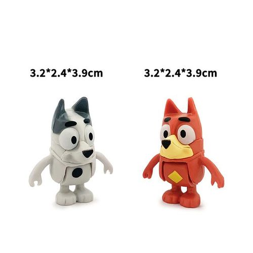 8Pcs Bluey And Bingo Anime Figure Toy Cute PVC Movable Joints Action Figure Model Dolls Kids Birthday Cake Decoration Toys