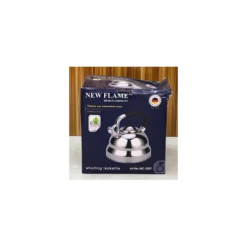6 Litre Stove Top Whistling Kettle Stainless Steel Fast Boiling Pot Suitable for Stove Top Large Capacity Teapot for Camping Trips, Hiking, Cooking, Campsite Camping Kettle Induction Cooker Gas General - Silver