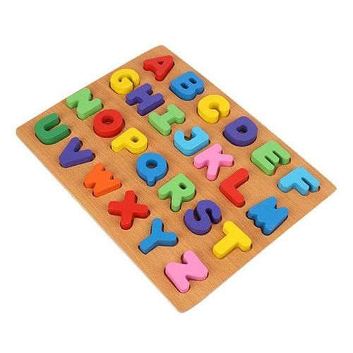 Kids Wooden 3D Letter Number Toys DIY Block Matching Educational Board