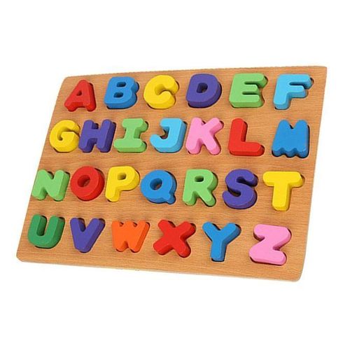 Kids Wooden 3D Letter Number Toys DIY Block Matching Educational Board
