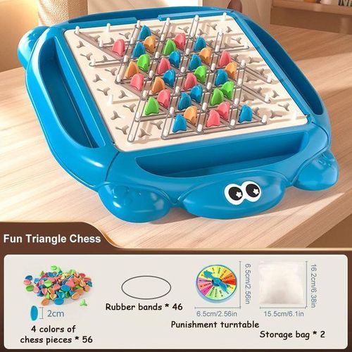 Triggle Game With Rubber Bands Toy Territory Capture Chain Chess Triangle Desktop Board Game Family Interactive Toy