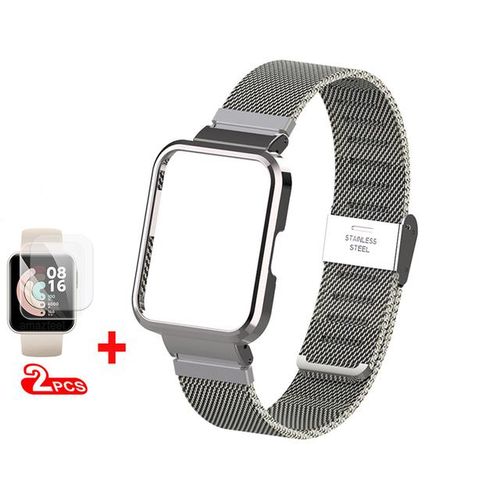 Magnetic Loopcase Protector For Redmi Watch 2 Lite Stainless Steel Bracelet For Redmi Watch 3 Active Metal Strap Cover Frames