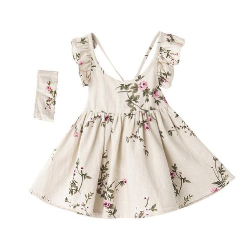 Girls Backless Round Collar Sleeveless Dress for Spring Summer Autumn New,110 NO5114