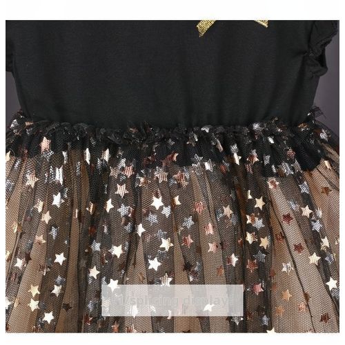 Girls Short Sleeve Children‘s Clothes Birthday Dresses - Black