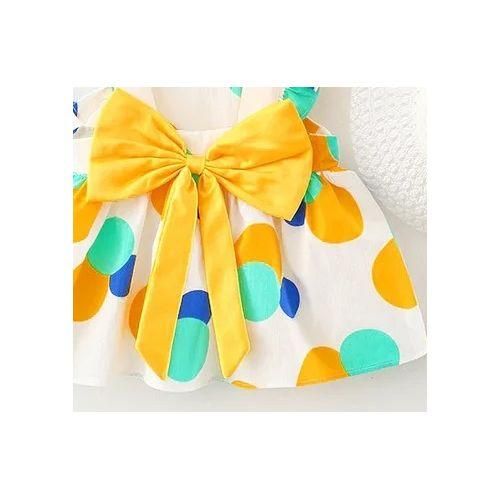 Sleeveless Baby Girl Big Bow Dress Printed Cotton 2-piece Set With Visor—spliced Circle Set-multicolor