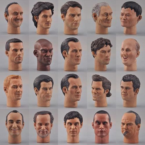 Headplay 1/6 Trend Asian Europe Sculpt Elijah Jordan Wood Dwayne Johnson Jacky Cheung for 12'' Body