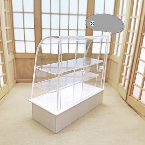 1 Pc Wooden 1:12 Scale Dollhouse Miniature Supermarket Shelves for Food Drink Display Cake Counter Showcase Cabinet