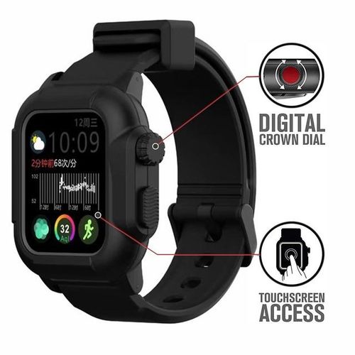 Ip68 Waterproof Case With Strap For Watch Series 6 Se 5 4 44mm 40mm Iwatch Series 1 2 3 42mm Smart Ring