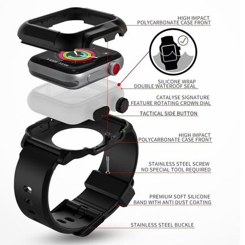 Ip68 Waterproof Case With Strap For Watch Series 6 Se 5 4 44mm 40mm Iwatch Series 1 2 3 42mm Smart Ring