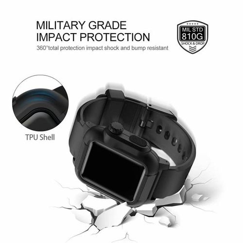 Ip68 Waterproof Case With Strap For Watch Series 6 Se 5 4 44mm 40mm Iwatch Series 1 2 3 42mm Smart Ring