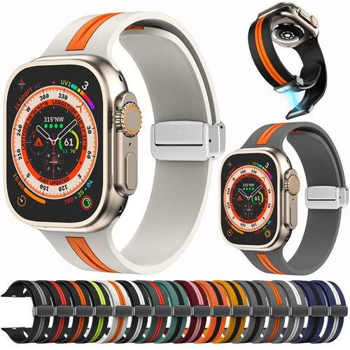 Magnetic Strap For Watch Ultra 2 Band 44mm 45mm 49mm 40mm 41mm 42mm 38mm Silicone Bracelet Iwatch Series 7 8 Se 6 5 4 3 9