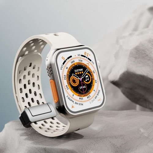 2023 Magnetic Buckle Strap Band For Watch Ultra 49 With Holes Liquid Silicone Loop Bracelet S3 4 5 6 7 8 Se 42 44 45 38