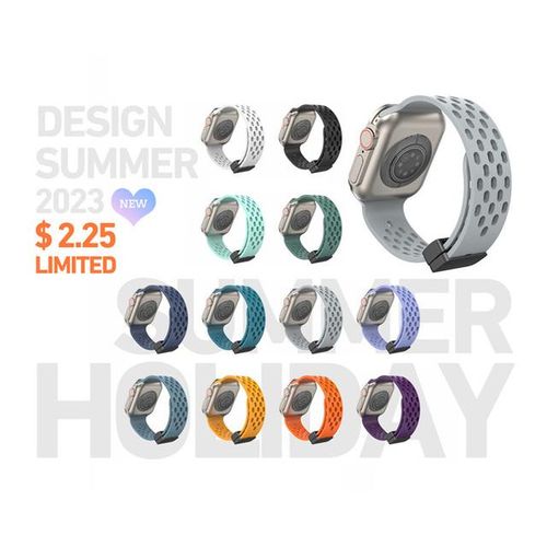 2023 Magnetic Buckle Strap Band For Watch Ultra 49 With Holes Liquid Silicone Loop Bracelet S3 4 5 6 7 8 Se 42 44 45 38