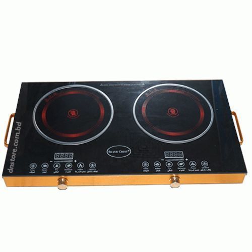 silver crest Induction Cooker 2 Burner Infrared Cooker Hot Plate Stove - Black