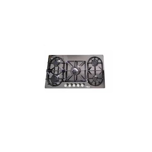 Electro Master 30 inch Stainless Steel Panel Crystal Glass Built-In Table Top Gas Cooktops 5 Sealed Brass Burner Gas Hob Stove Cooker- Black
