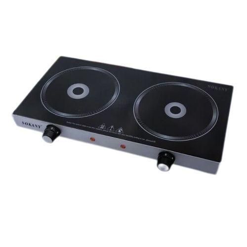 Sokany 2 Burner Tabletop Cooker Electric Infrared Cooker Stove - Black