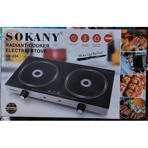 Sokany 2 Burner Tabletop Cooker Electric Infrared Cooker Stove - Black