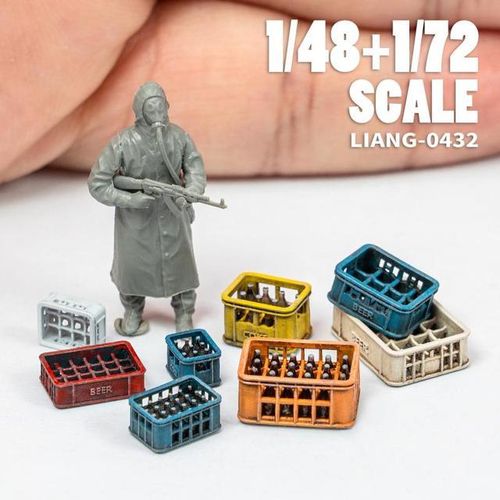 LIANG-0431/0432 Soda Bottle Crates Modern/WWII Assembly Model Scene Building Hobby DIY Accessories 1/35 1/48 1/72 Scale