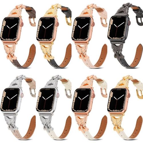 Fran-16c Applicable To Applewatch5/6/7/8/se Butterfly Jewelry Women's Metal Strap 38 40 41 42 44 45mm Strap