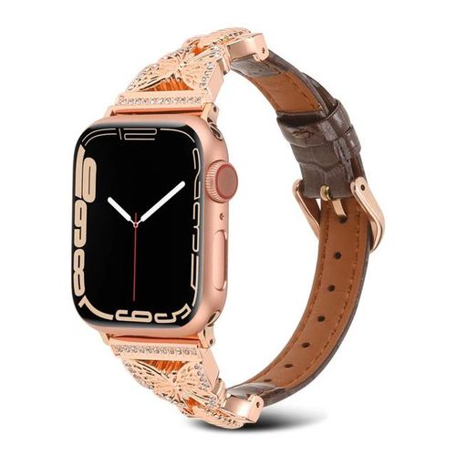 Fran-16c Applicable To Applewatch5/6/7/8/se Butterfly Jewelry Women's Metal Strap 38 40 41 42 44 45mm Strap