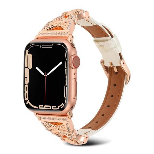 Fran-16c Applicable To Applewatch5/6/7/8/se Butterfly Jewelry Women's Metal Strap 38 40 41 42 44 45mm Strap
