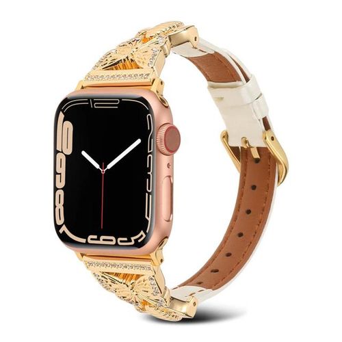 Fran-16c Applicable To Applewatch5/6/7/8/se Butterfly Jewelry Women's Metal Strap 38 40 41 42 44 45mm Strap