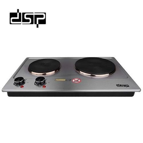 Dsp Portable Electric Stove Double Burner 1500W Hot Plate Coil(Silver)