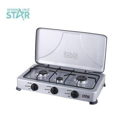 Winningstar 3 Burner Gas Stove Cooker Plate With Automatic Ignition - Grey.