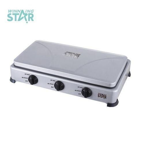 Winningstar 3 Burner Gas Stove Cooker Plate With Automatic Ignition - Grey.