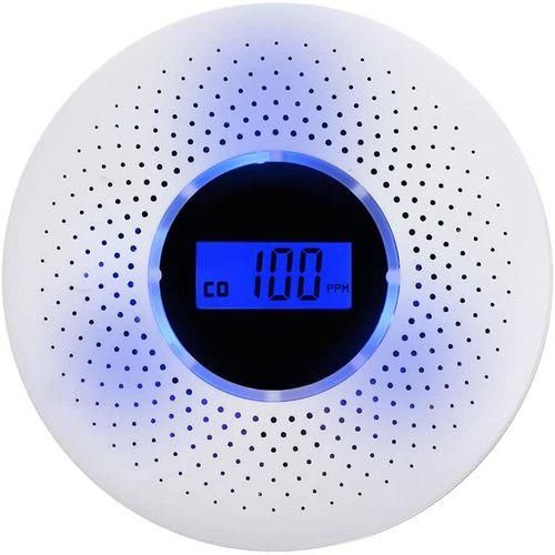 Carbon Monoxide and Smoke Combo Detector Battery Operated CO Alarm with LED Light Flashing Sound Warning NO5116
