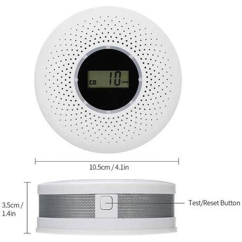 Carbon Monoxide and Smoke Combo Detector Battery Operated CO Alarm with LED Light Flashing Sound Warning NO5116