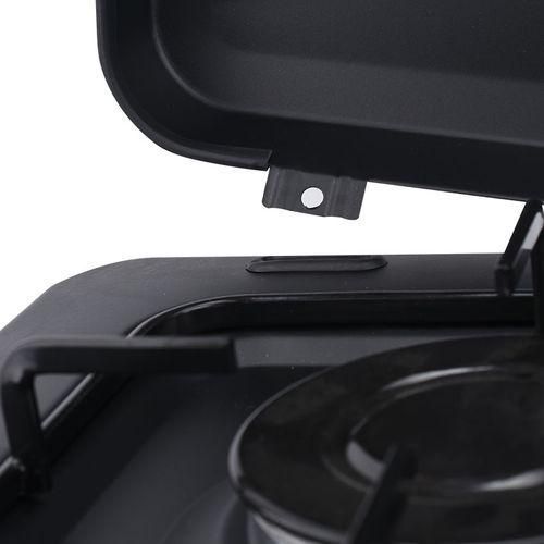 2 Burner Gas Cooker Stove With Lid -Black. .