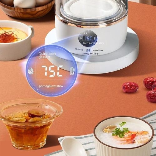 Mini Electric Stew Pot, Portable Electric Slow Cooker Multifunctional Health Preserving Electric Stew Cup for Cooking Soup Flower Tea Electric Kettle Mini Rice Cooker- Clear