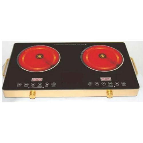 2 Burner Infrared Glass Ceramic Induction Cooker Hot Plate-Black