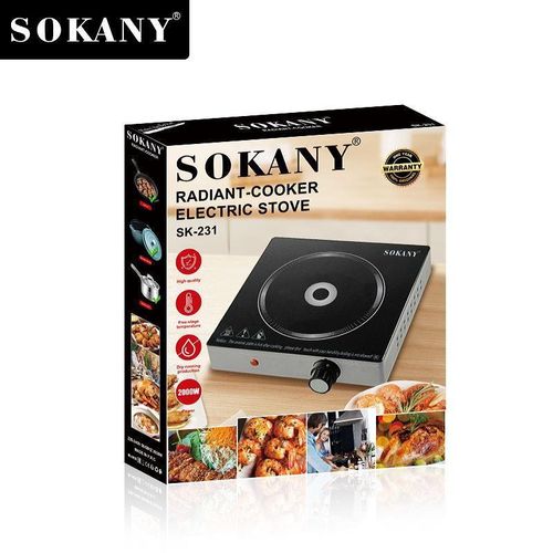 Sokany Single Burner Energy Saving Radiant Electric Countertop Infrared Cooker Induction Stove- Grey