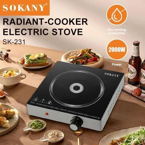 Sokany Single Burner Energy Saving Radiant Electric Countertop Infrared Cooker Induction Stove- Grey