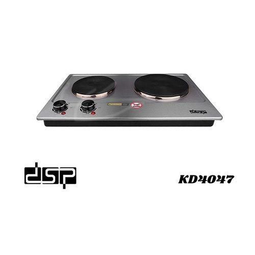 Dsp Double Burner Heater Hot Plate Electric Stove Cooker, 1500W Silver.