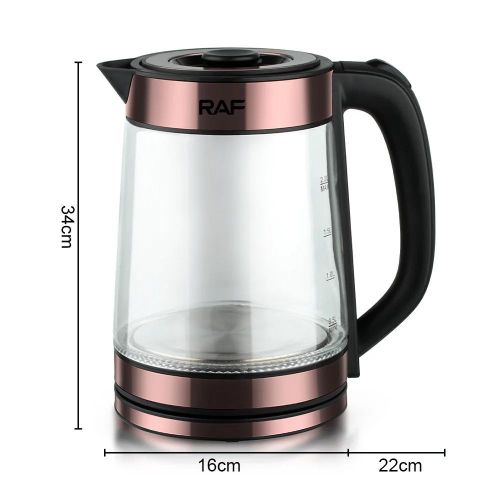 Fast Boiling Brosilicate Glass Kettle Of 2.2 Liters-Transparent.