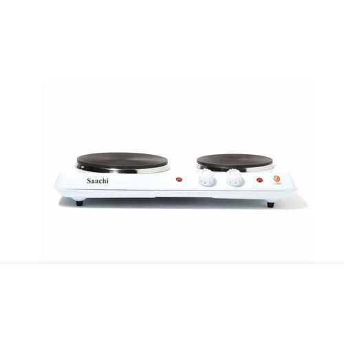 Saachi 2 Burner Hot Plate Cooker With Adjustable Thermostat, White.