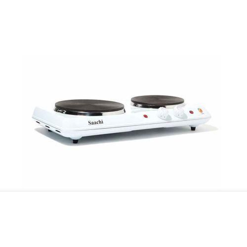Saachi 2 Burner Hot Plate Cooker With Adjustable Thermostat, White.