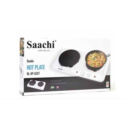 Saachi 2 Burner Hot Plate Cooker With Adjustable Thermostat, White.