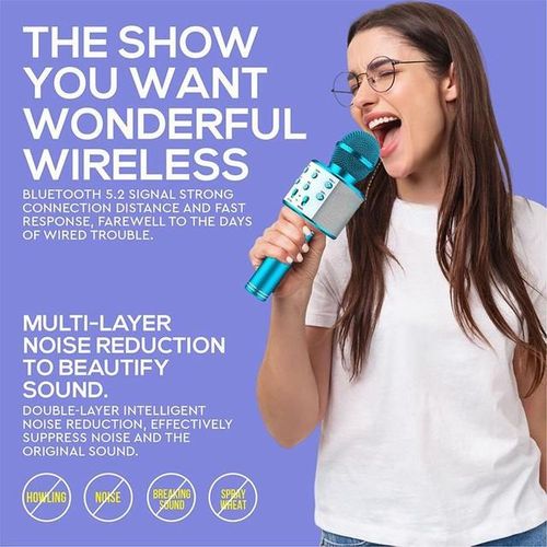 Handheld Wireless Bluetooth Karaoke Machine Microphone For Kids Toys, Microphone For 3-15 Year Old Boys Girl Toys Birthday