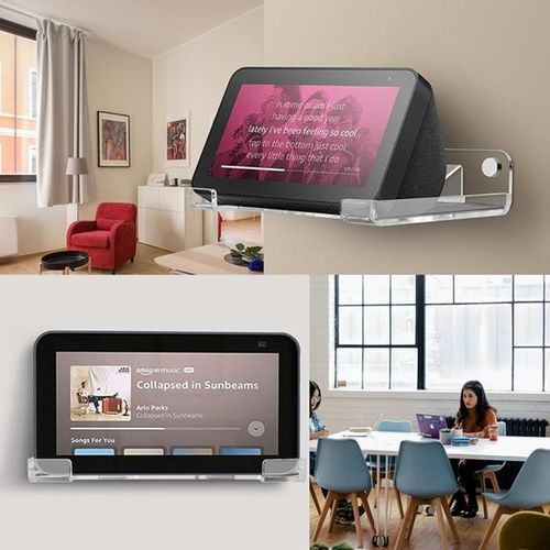 Show Stand For Echo Show 5 Transparent Acrylic Holder Cradle Home Wall Mounted Speaker Support Bracket Display Shelf K1kf