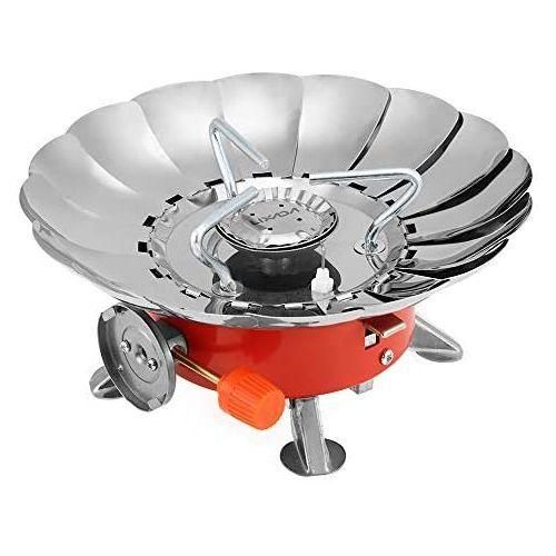 Portable Camping Gas Stove,Folding Windproof Ignition Gas Stove  Silver.
