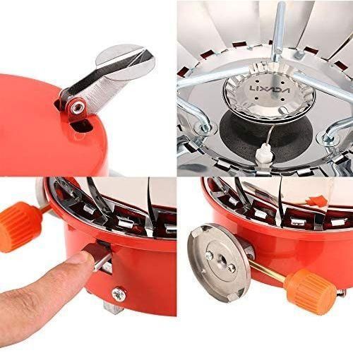 Portable Camping Gas Stove,Folding Windproof Ignition Gas Stove  Silver.