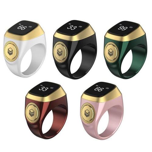 Iqibla Smart Tasbih Rechargeable Tally Counter For Muslims Zikr Digital Tasbeeh 5 Prayer Time Reminder Waterproof Ring