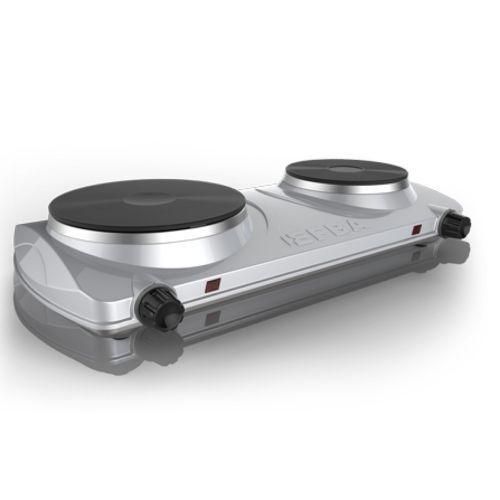 Portable Electric Stove Double Burner 2500W Hot Plate Coil(Silver)