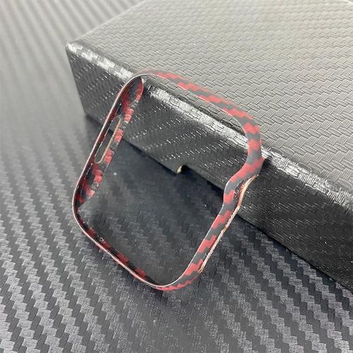 Acc-Carbon Carbon Case Of Iphone Watch Series7 8 9 45mm Ultra-Thin Anti-Fall Hard Cover For Iwatch Series9 41mm Carbon Shell