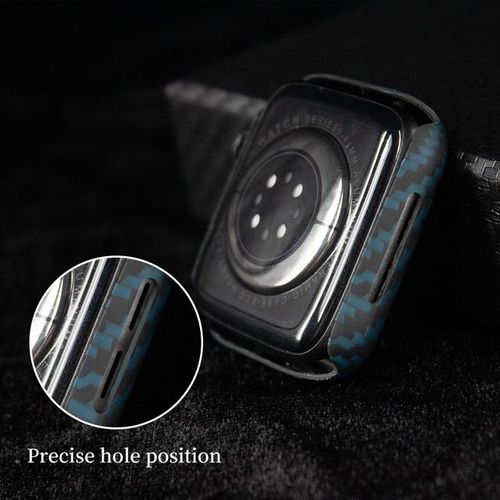 Acc-Carbon Carbon Case Of Iphone Watch Series7 8 9 45mm Ultra-Thin Anti-Fall Hard Cover For Iwatch Series9 41mm Carbon Shell