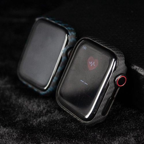 Acc-Carbon Carbon Case Of Iphone Watch Series7 8 9 45mm Ultra-Thin Anti-Fall Hard Cover For Iwatch Series9 41mm Carbon Shell